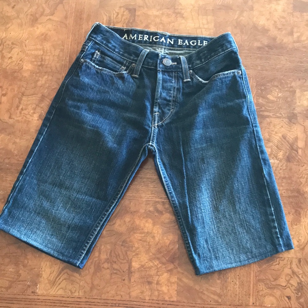 🌻2/$25🌻American Eagle Outfitters Men's Dark Blue Denim Shorts Sz 26",fits 28"